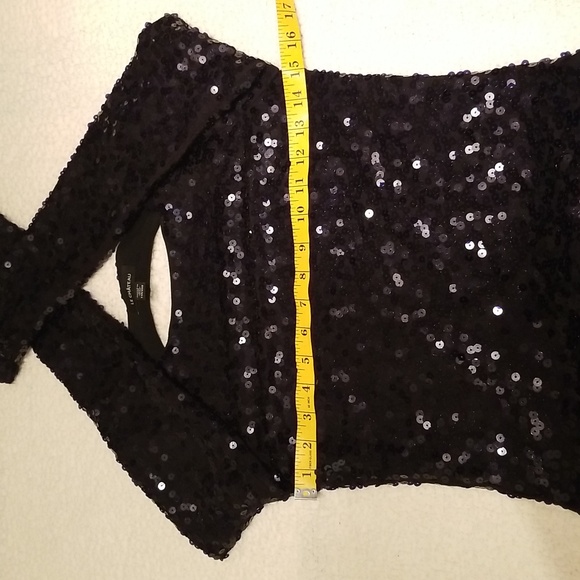 Le Chateau Sequined Keyhole Cut-out Bodycon Dress / Sz XXS / Eggplant Colour - Picture 14 of 17